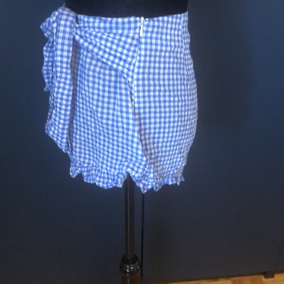 H&M blue/white checkered shorts size 8 - Picture 7 of 9